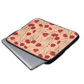 Nahtloses Mohnmuster auf beigen Untergrundabs Laptopschutzhülle (Vorne Knopf)