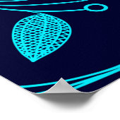 Nahtloses Muster abstrakter blauer Farbe auf dunkl Poster (Ecke)