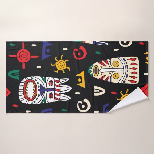 Nahtloses Muster afrikanischer Stammeken Badehandtuch (Badehandtuch)