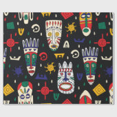 Nahtloses Muster afrikanischer Stammeken Geschenkpapier (Flach)