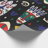 Nahtloses Muster afrikanischer Stammeken Geschenkpapier (Ecke)