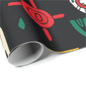 Nahtloses Muster afrikanischer Stammeken Geschenkpapier (Rolleneckpunkt)