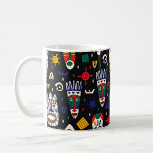 Nahtloses Muster afrikanischer Stammeken Kaffeetasse