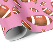 Nahtloses Muster amerikanischer Fußballbälle Geschenkpapier (Rolleneckpunkt)