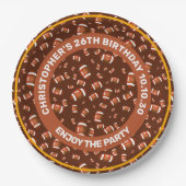 Nahtloses Muster amerikanischer Fußballbälle Pappteller (Vorderseite)