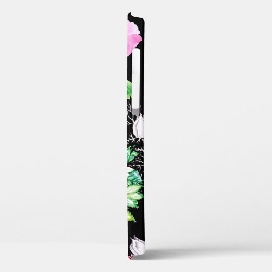 Nahtloses Muster auf schwarzem Hintergrund. Farbig Case-Mate iPhone Hülle (Rückseite / Links)