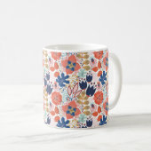 Nahtloses Muster auf weiß. Abstrakte Backgro Kaffeetasse (VorderseiteRechts)