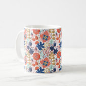 Nahtloses Muster auf weiß. Abstrakte Backgro Kaffeetasse (Vorderseite Links)