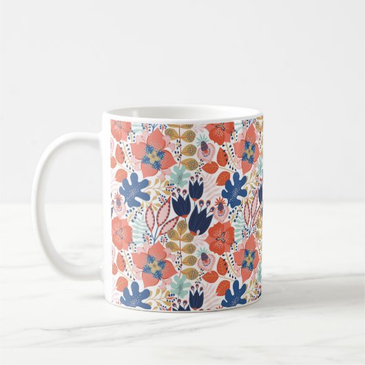 Nahtloses Muster auf weiß. Abstrakte Backgro Kaffeetasse (Links)