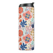 Nahtloses Muster auf weiß. Abstrakte Backgro Thermosbecher (Nach links gedreht)