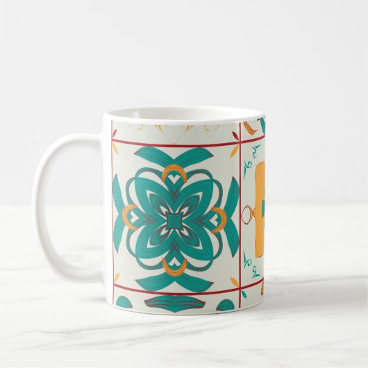 Nahtloses Muster aus 9 arabischen tilesabstract,a Kaffeetasse (Links)