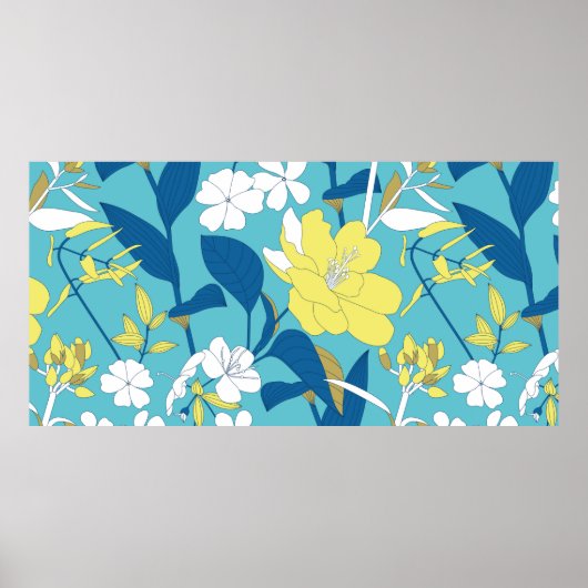 Nahtloses Muster aus Blumen. Poster (Vorne)