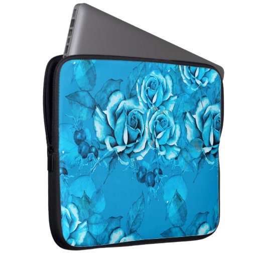 Nahtloses Muster aus Blumen. Wasserfarbene Element Laptopschutzhülle (Vorne Rechts)