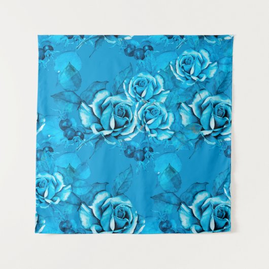 Nahtloses Muster aus Blumen. Wasserfarbene Element Wandteppich (Vorderseite)