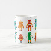 Nahtloses Muster aus bunten Retrobotern in einem f Kaffeetasse (Mittel)