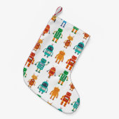 Nahtloses Muster aus bunten Retrobotern in einem f Kleiner Weihnachtsstrumpf (Vorderansicht (hängend))