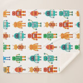 Nahtloses Muster aus bunten Retrobotern in einem f Sherpadecke (Vorderseite (Horizontal))