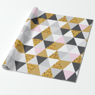Nahtloses Muster aus geometrischem Goldmarmor Geschenkpapier