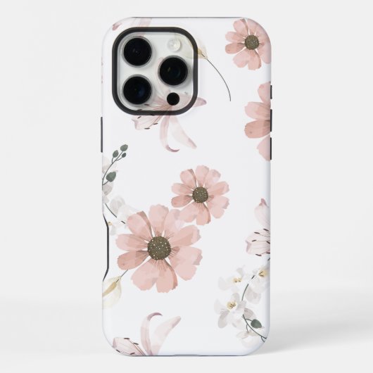 Nahtloses Muster aus getrockneten Blumen iPhone Hülle (Rückseite)