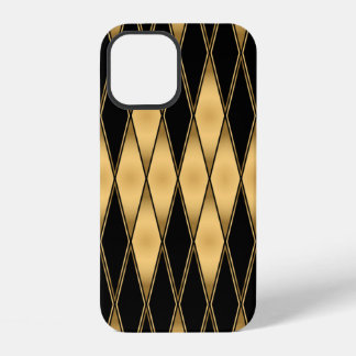 Nahtloses Muster aus goldenen und schwarzen Formen iPhone 12 Hülle