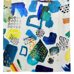 Nahtloses Muster aus handgezeichneten Pinselstrich Duschvorhang