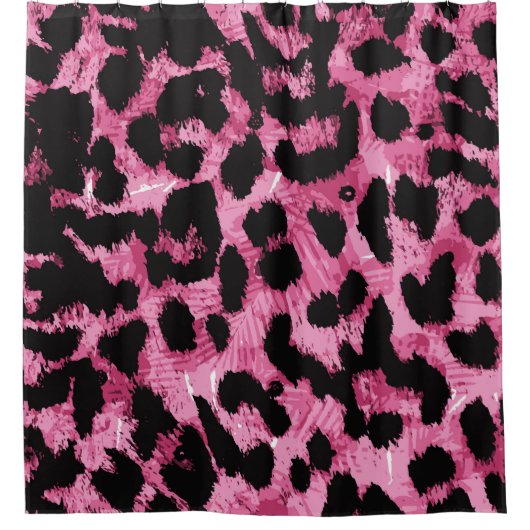 Nahtloses Muster aus Leopard Duschvorhang (Vorderseite)