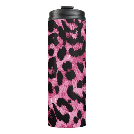 Nahtloses Muster aus Leopard Thermosbecher (Vorderseite)