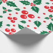 Nahtloses Muster aus Stechpalmenblättern Geschenkpapier (Ecke)