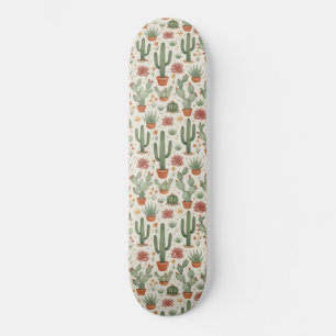 Nahtloses Muster aus Wüstenkakteen Skateboard