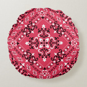 Nahtloses Muster basierend auf Zierpaisley Bandana Rundes Kissen