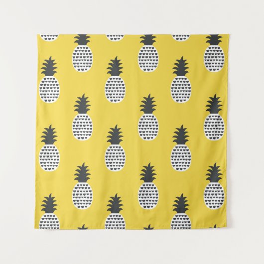 Nahtloses Muster bei Ananas Wandteppich (Vorderseite)