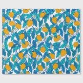 Nahtloses Muster. Blühende Zitrone. Blume Neroli.  Geschenkpapier (Flach)