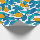 Nahtloses Muster. Blühende Zitrone. Blume Neroli.  Geschenkpapier (Ecke)