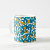 Nahtloses Muster. Blühende Zitrone. Blume Neroli.  Kaffeetasse (Vorderseite Links)