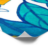 Nahtloses Muster. Blühende Zitrone. Blume Neroli. Poster (Ecke)