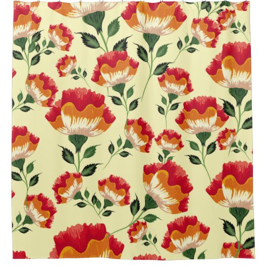 Nahtloses Muster, bunte Blume. Duschvorhang (Vorderseite)