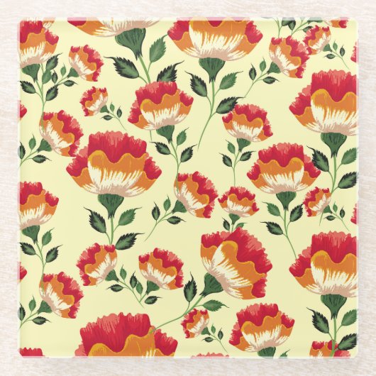 Nahtloses Muster, bunte Blume. Glasuntersetzer (Vorderseite)