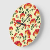 Nahtloses Muster, bunte Blume. Große Wanduhr (Winkel)