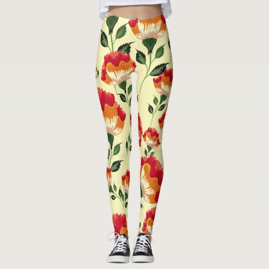 Nahtloses Muster, bunte Blume. Leggings (Vorderseite)