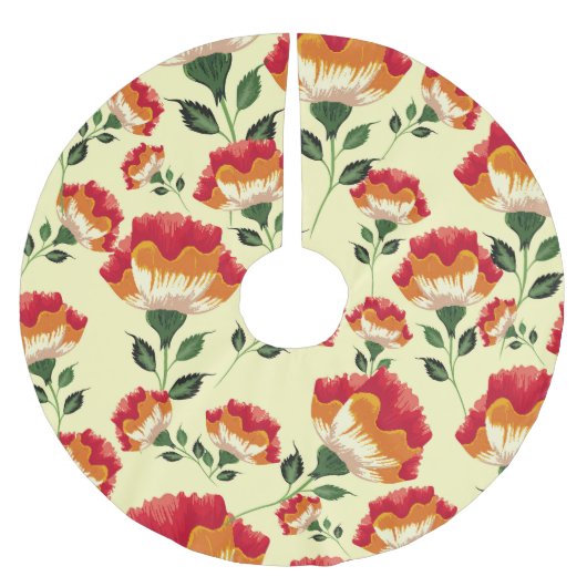Nahtloses Muster, bunte Blume. Polyester Weihnachtsbaumdecke (Vorderseite)