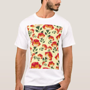 Nahtloses Muster, bunte Blume. T-Shirt