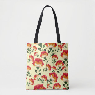 Nahtloses Muster, bunte Blume. Tasche