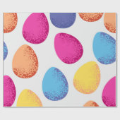 Nahtloses Muster bunter Ostereier auf weiß  Geschenkpapier (Flach)