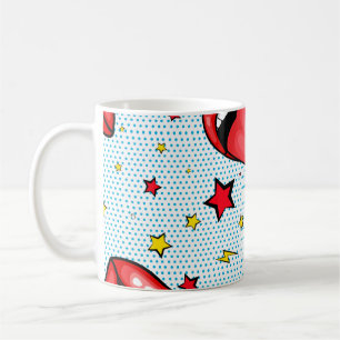 Nahtloses Muster Cartoon Comic Super-Sprechblase Kaffeetasse