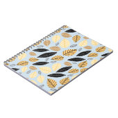 Nahtloses Muster der Herbstblätter auf blauem Rück Notizblock (Linke Seite)