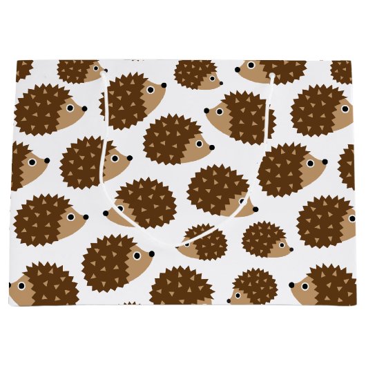 Nahtloses Muster der Igel (ver.6) Große Geschenktüte (Vorderseite)