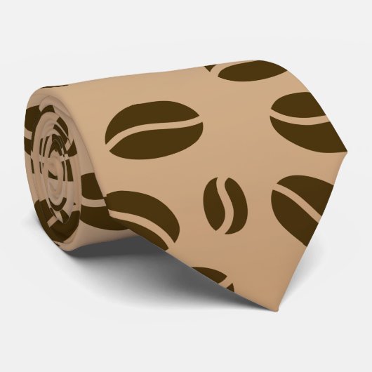 Nahtloses Muster der Kaffeebohnen Krawatte (Gerollt)