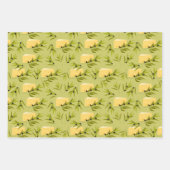 Nahtloses Muster der Olivenzweige auf einem grünen Geschenkpapier Set (Vorderseite)