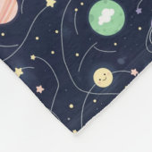 Nahtloses Muster der Planeten des Sonnensystems Fleecedecke (Ecke)