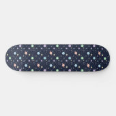 Nahtloses Muster der Planeten des Sonnensystems Skateboard (Horizontal)
